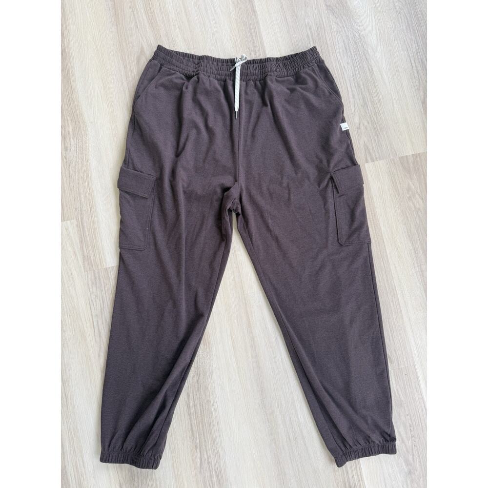 Vuori Women's Boyfriend Cargo Sweatpant Size XL Java Brown Heather